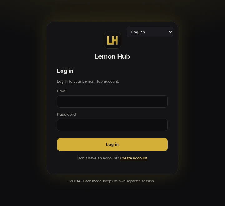 Lemon Hub sign-in and activation screen